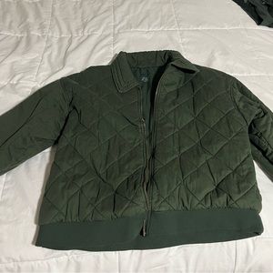Green quilted jacket